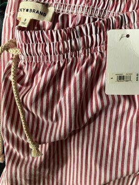 Lucky Brand Pink and White Striped Drawstring Waist Shorts